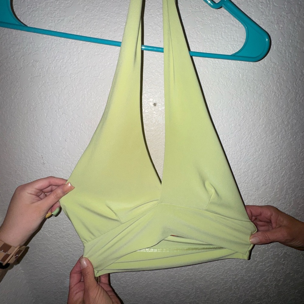 Lime Green Halter Crop Top